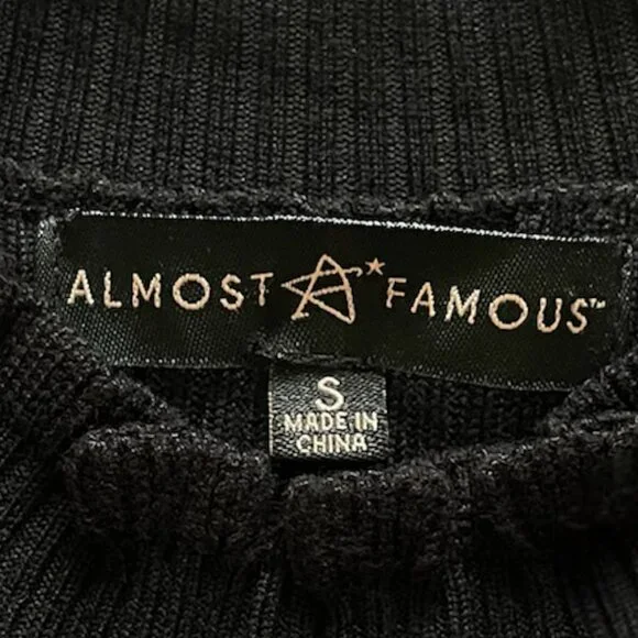 Almost Famous Long Sleeve Fine Gauge Mock Neck Dress Sz S - Picture 6 of 7